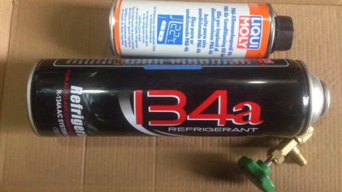 Фреон и полиалкиленгликолевое масло